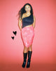 imagen de Lonaka Bodycon Skirt in Rose Petal Red