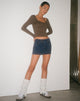 imagen de MOTEL X OLIVIA NEILL Minifalda de talle bajo en lavado vintage oscuro