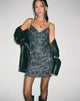 imagen de Dammy Mesh Mini Dress in Tonal Blue Paisley