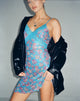 imagen de Coline Mini Vestido Estampado en Contraste Floral Azul