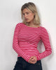 Imagen de Amabon Top a rayas rosa y rojo