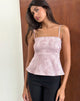 Imagen de Amerta Cami Top en Satén Jacquard Rosa Bebé