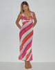 Imagen de Anira Maxi Dress in Pink Chiffon Painted Stripe