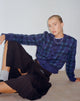 imagen de Anzio Button Up Cardi en cuadros azul marino