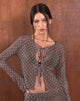 Imagen de Araceli Tie Front Top in Basic Polka Marrón