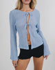 Imagen de Araceli Tie Front Cardi en Crinkle Blue