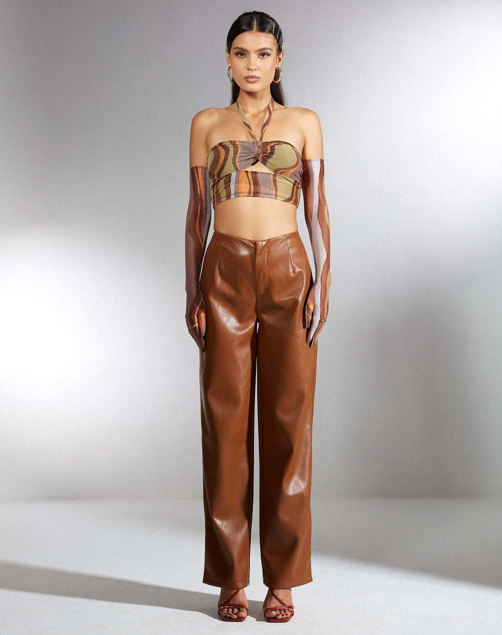 Pantalón Patria en PU Chocolate