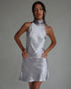 imagen de MOTEL X JACQUIE Atik Mini Vestido de Cuello Haltern en Satén Plata
