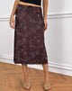 Imagen de Atira Falda Midi en Doodle Flower Flock Marrón