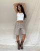 imagen de Gail Longline Shorts in Taupe Check