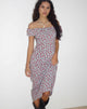 Imagen de Ayudia Vestido Bardot Midi en Azul Floral Ditsy