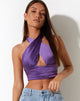 Bailta Crop Top en satén morado