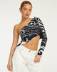 imagen de Baylee Crop Top en Mono Doodle Negro