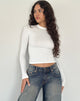 Imagen de Beech Ribbed Long Sleeve Top en Off White