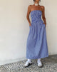 imagen de MOTEL X JACQUIE Beleame Bandeau Midaxi Dress in a Blue Striped Poplin