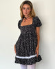 Imagen de Beling Mini Vestido de Té en Negro Ditsy Romance