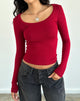 Imagen de Binlo Camiseta de manga extra larga en Adrenaline Red Rib