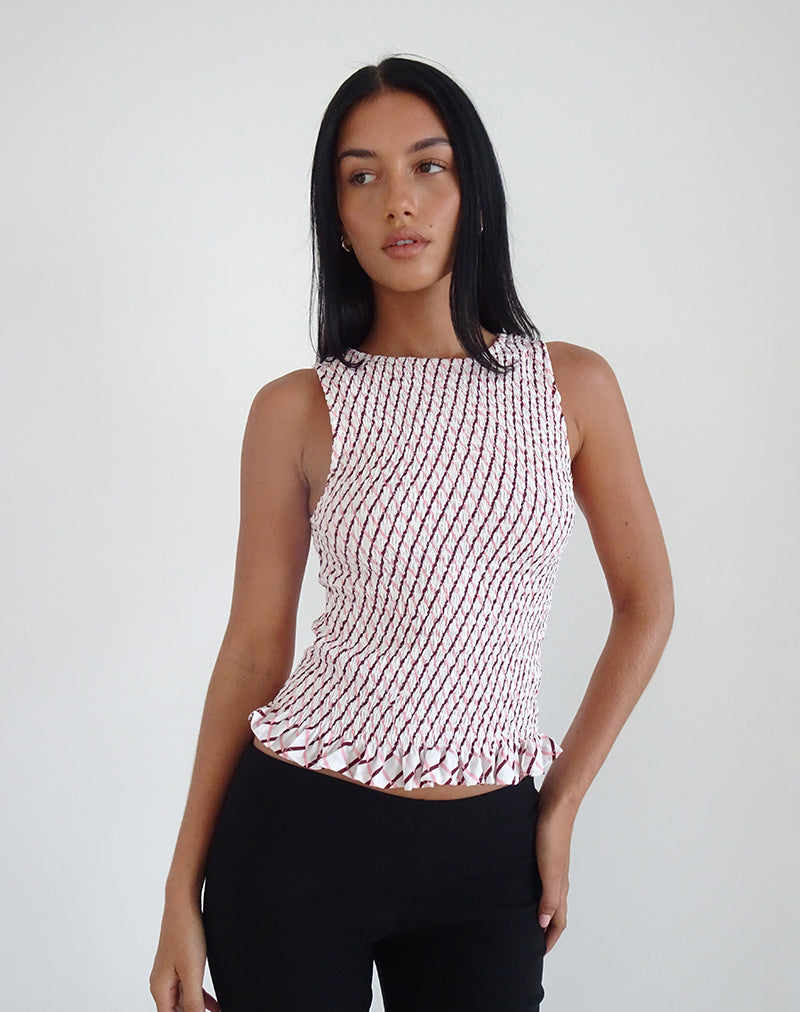Camiseta de tirantes con tirantes Birita en mosaico geométrico