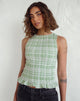 Imagen de Birita Shirred Top in Table Cloth Neo Mint