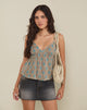 Imagen de Bluebell Cami Top en Batik Bohemio Floral Azul y Marrón