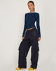 imagen de Oriells Cargo Trouser en Navy Top Stitch