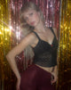 Imagen de Brietta Mesh Top in Polka Black Flock