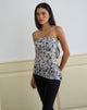 Imagen de Brilia Bandeau Top en Flor de Lentejuelas Gris