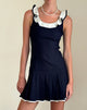 Imagen del minivestido Busari Frill Neck en azul marino