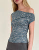 Imagen de Calypso Top in Blue Ornate Print Lycra