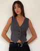 Imagen de Canta Tailored Vest Top in Dark Grey Pinstripe