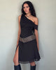 Imagen de Carissa One Shoulder Chiffon Midi Dress in Black