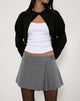 Imagen de Carwita Panel Wrap Mini Skirt in Charcoal