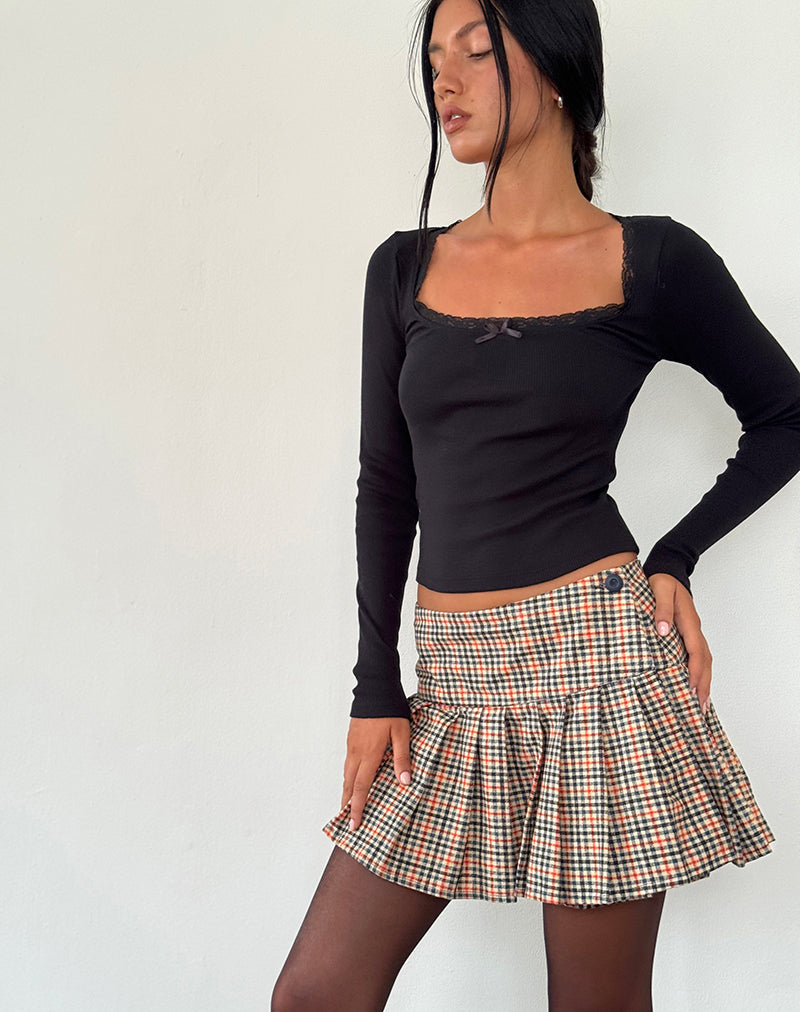 Minifalda Casini de cuadros campestres
