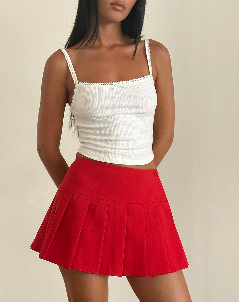 Minifalda Casini de sastrería suave Rojo