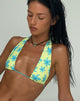 Imagen del sujetador de bikini Cerry en flor pintada de amarillo
