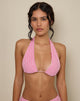 Imagen del sujetador de bikini Cerry de rayas de toalla rosa