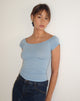 imagen de Charya Off Shoulder Top in Nantucket Blue
