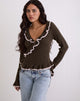 Imagen de Christella Top en chocolate negro con rosa