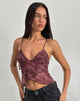 Imagen de Cojira Top in Mesh Tonal Paisley Plum