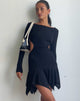 imagen de Cordelia Mini Vestido de Manga Larga Recortado en Negro
