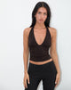 Imagen de Cosmo Top cuello redondo en jersey Marrón chocolate