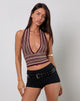 Imagen de Cosya Top de punto de rayas brillantes Rust