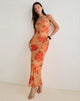 Imagen de Dalesio Maxi Dress in Watercolour Hibiscus Orange