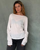 Imagen de Damon Baggy Long Sleeve Top en tejido Jersey blanco