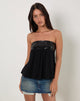 Imagen de Danuta Longline Bandeau Top in Sequin Negro