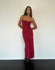 Imagen de Darsih Cami Maxi Dress Red Grunge Floral Flock