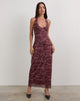 Imagen de Datari Maxi Dress in Mesh Tonal Paisley Plum