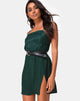 Imagen de Datista Vestido de Satén Chita Verde Bosque
