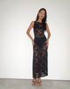imagen pf Daudy Tie Back Lace Maxi Dress in Jet Black Lace