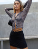 Imagen de la camisa Kelly en malla Diagonal Dogtooth Negro y fuego